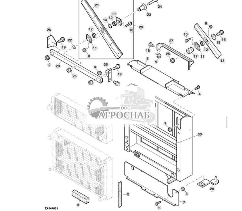Рама радиатора и панельная обшивка 